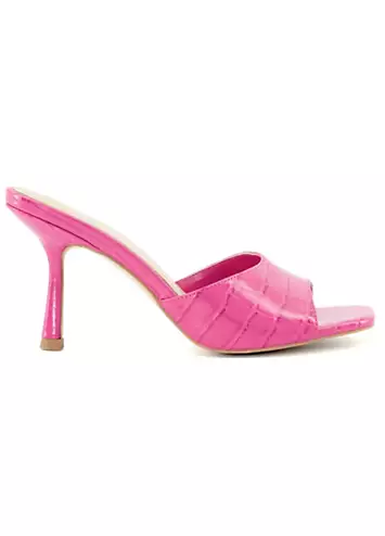 Mayana Pink Heeled Mules by Head Over Heels By Dune | Look Again