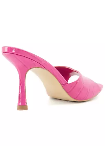 Mayana Pink Heeled Mules by Head Over Heels By Dune | Look Again