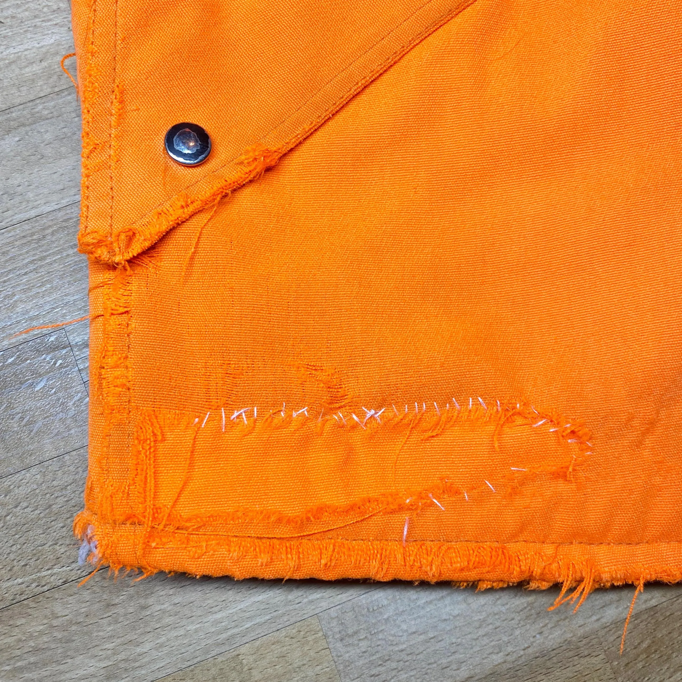 Medium 70s Neon Orange Quilt Lined Hunting Jacket