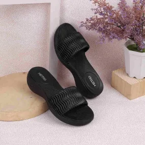 Metro Women Black Casual Mules