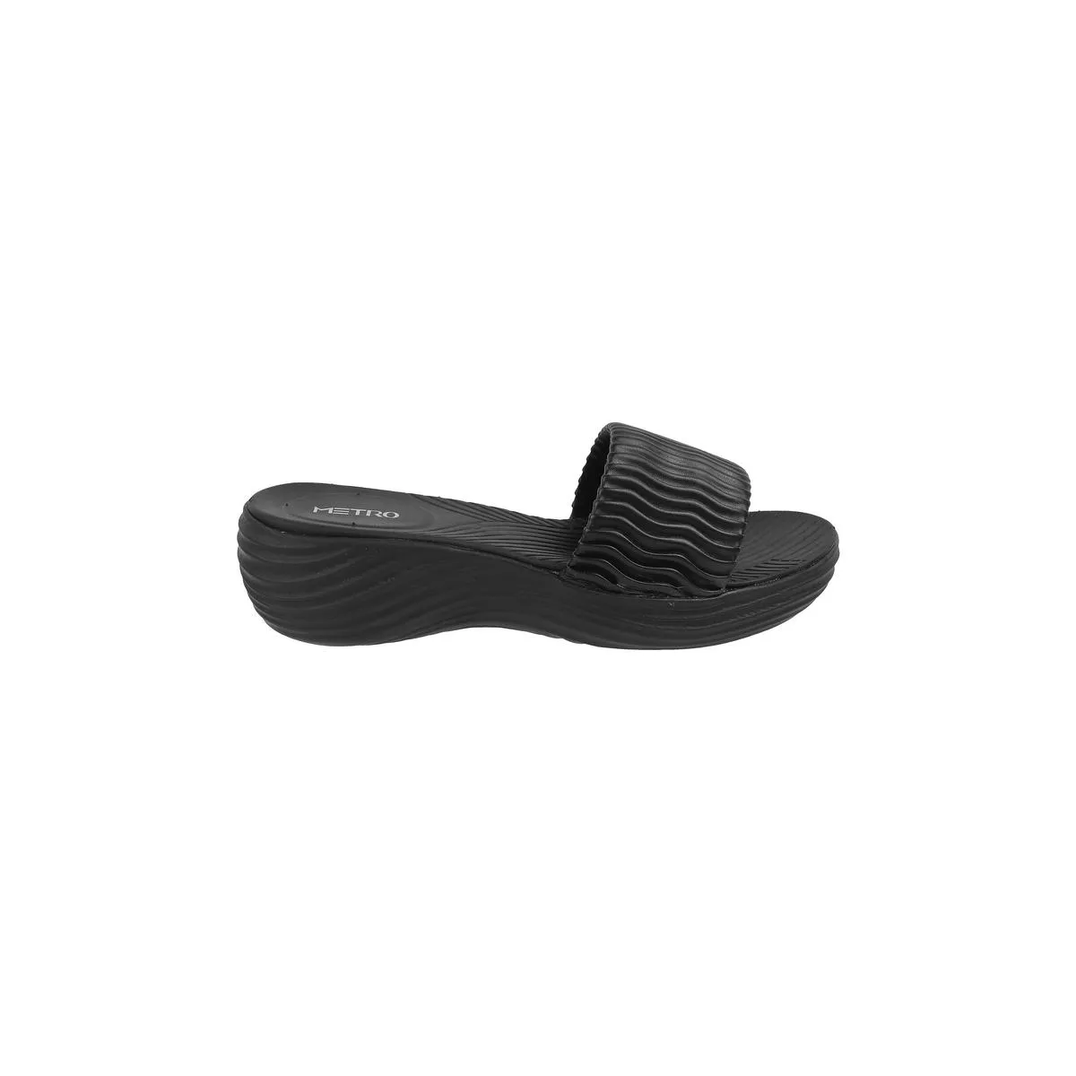 Metro Women Black Casual Mules