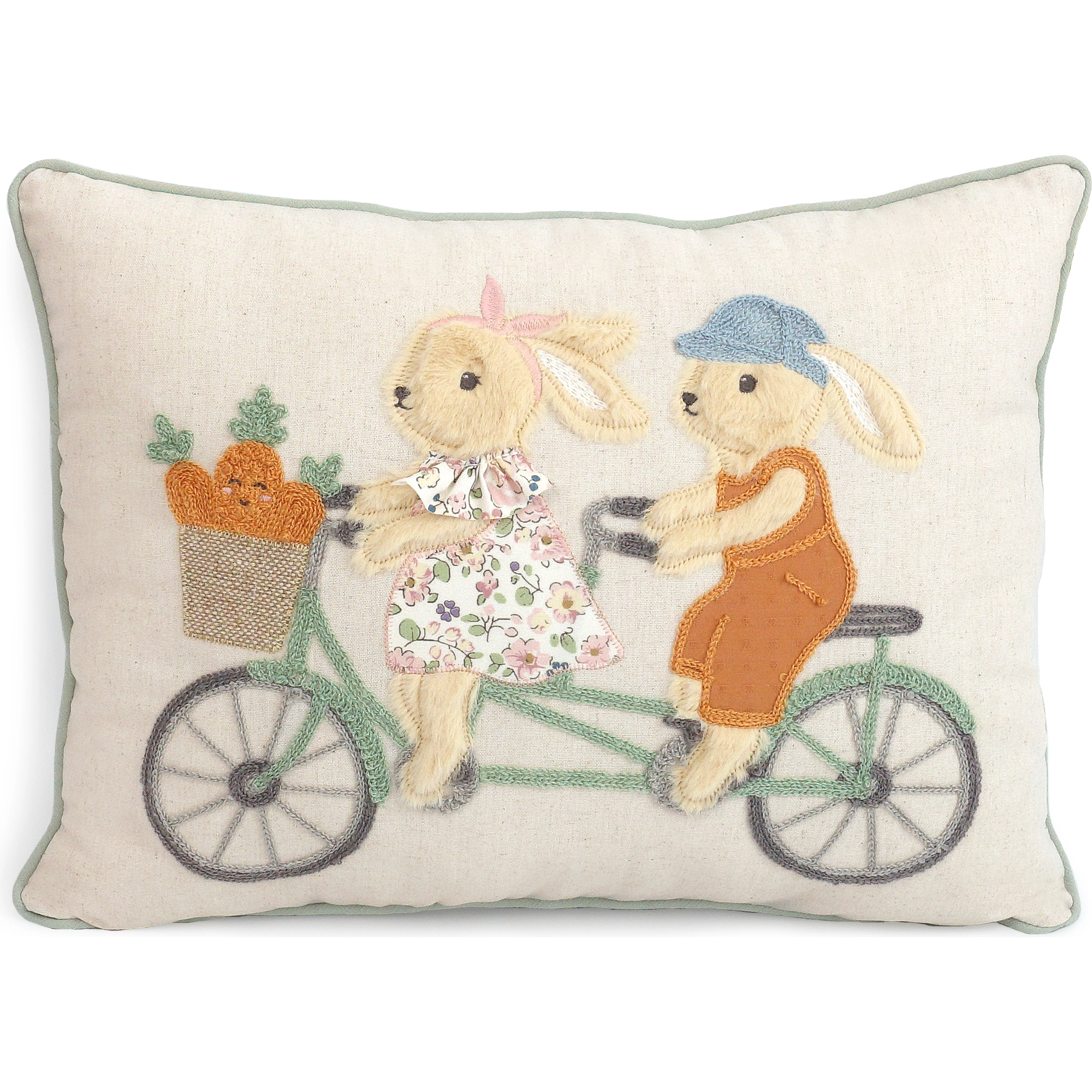 MON AMI Bunny Bike Ride Pillow