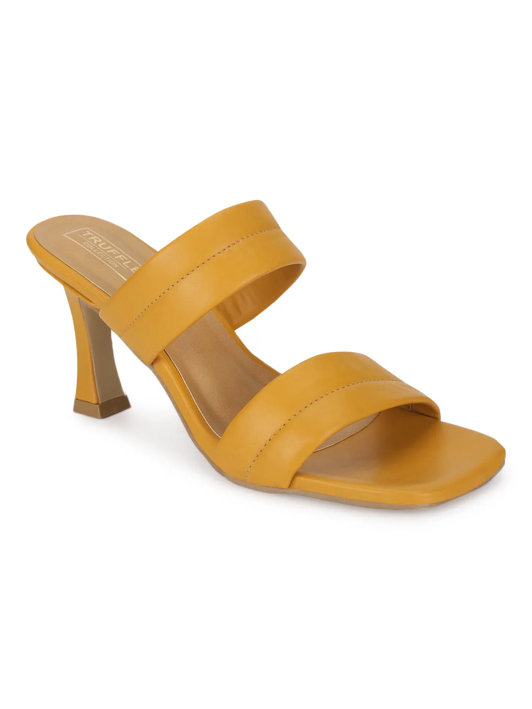 Mustard PU Solid Pattern Stiletto Mules (TC-SLC-A7-MUS)