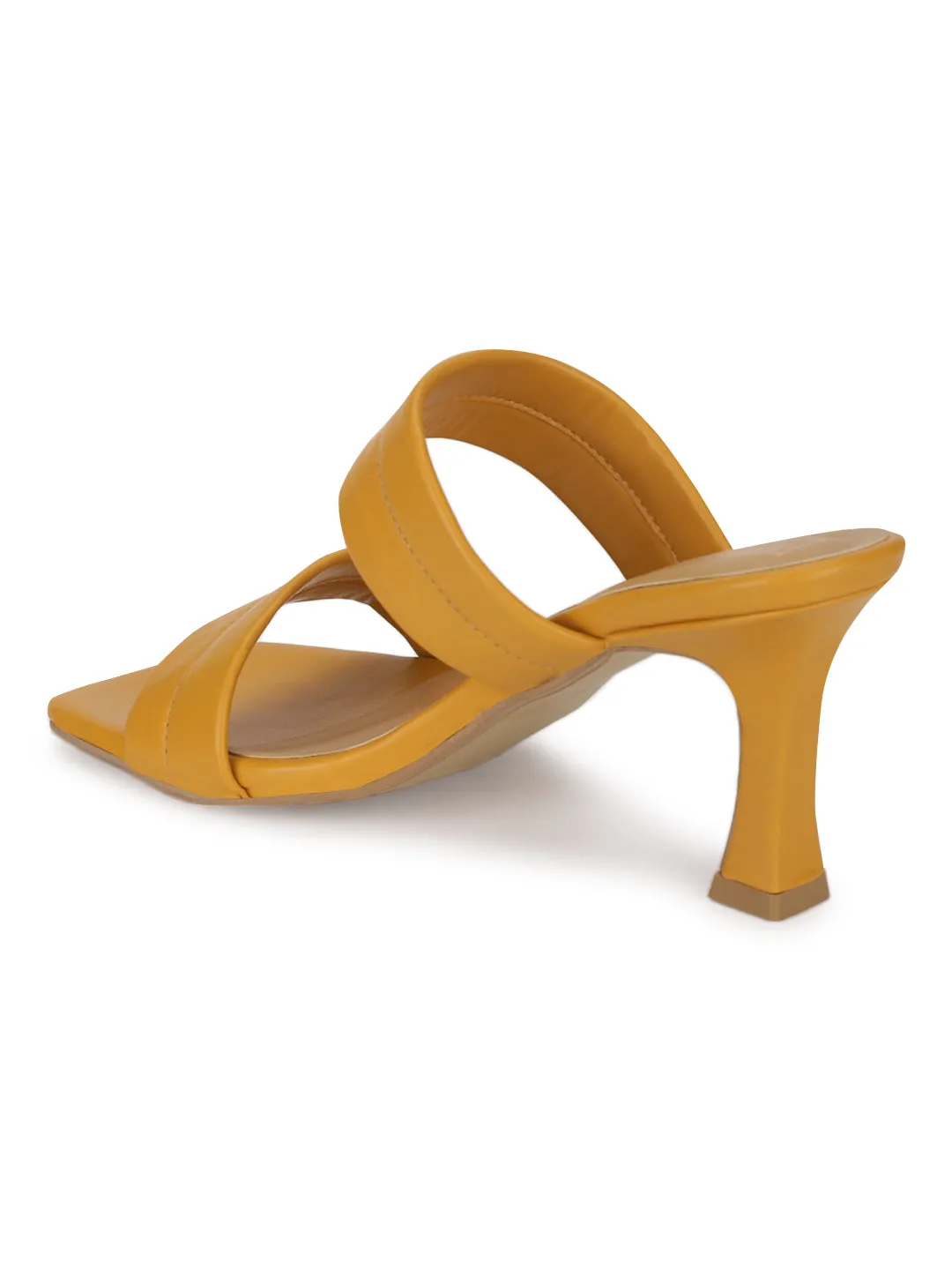 Mustard PU Solid Pattern Stiletto Mules (TC-SLC-A7-MUS)