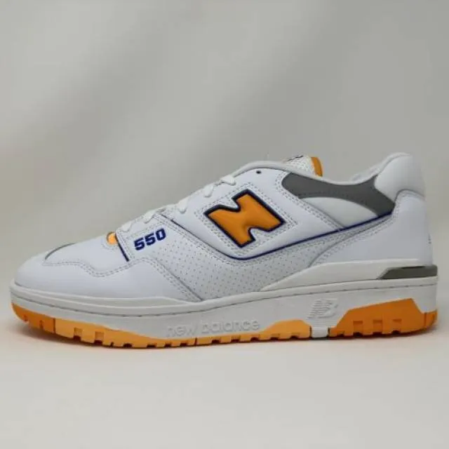 NB New Balance 550 White Vibrant Orange Purple Lakers Me...