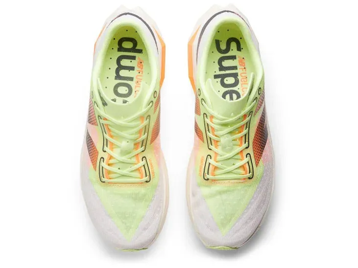 New Balance | FuelCell SuperComp Elite v4 | Men's | White/Bleached Lime Glo/Hot Mango