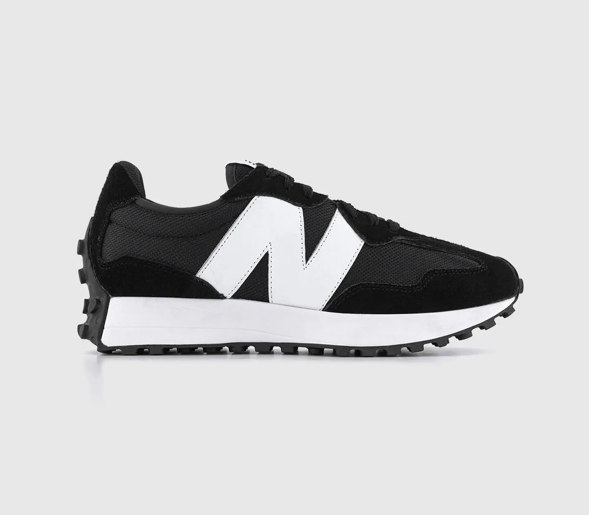 New Balance 327 Trainers  Black Black White