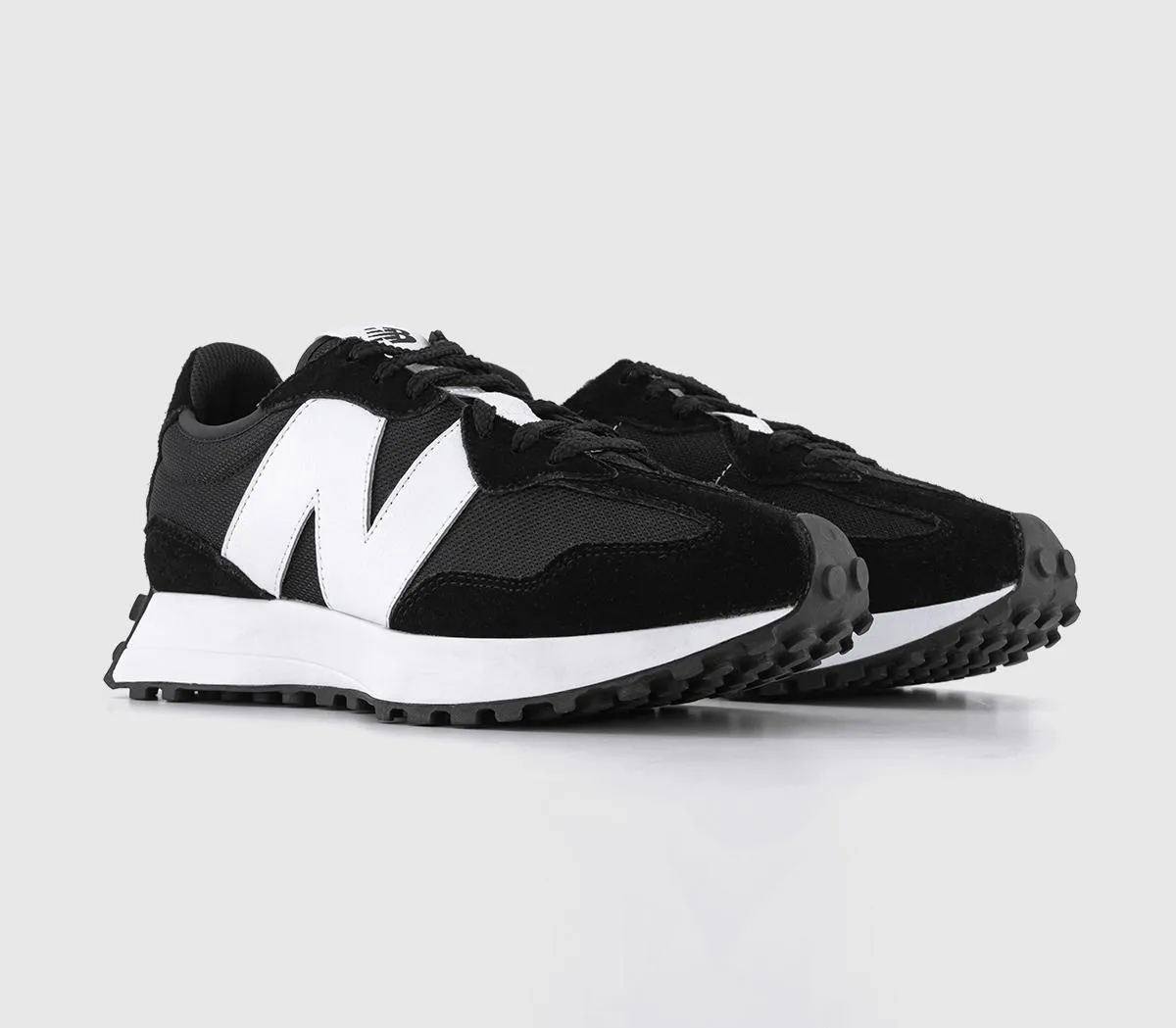 New Balance 327 Trainers  Black Black White