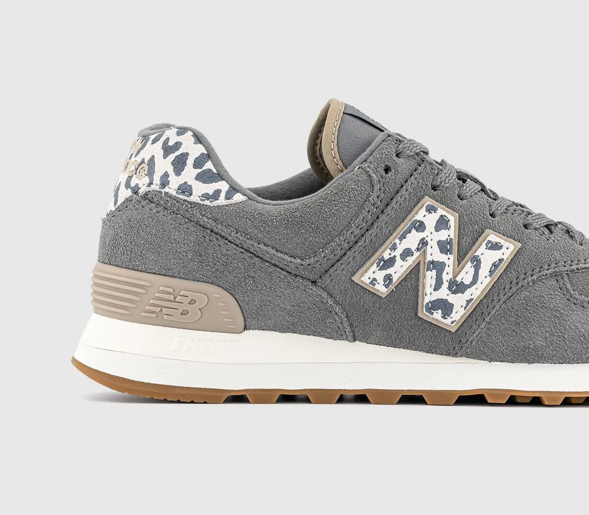 New Balance 574 Trainers Harbor Grey Leopard