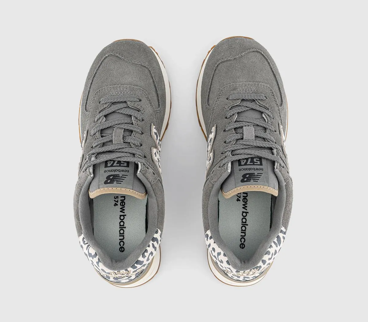 New Balance 574 Trainers Harbor Grey Leopard