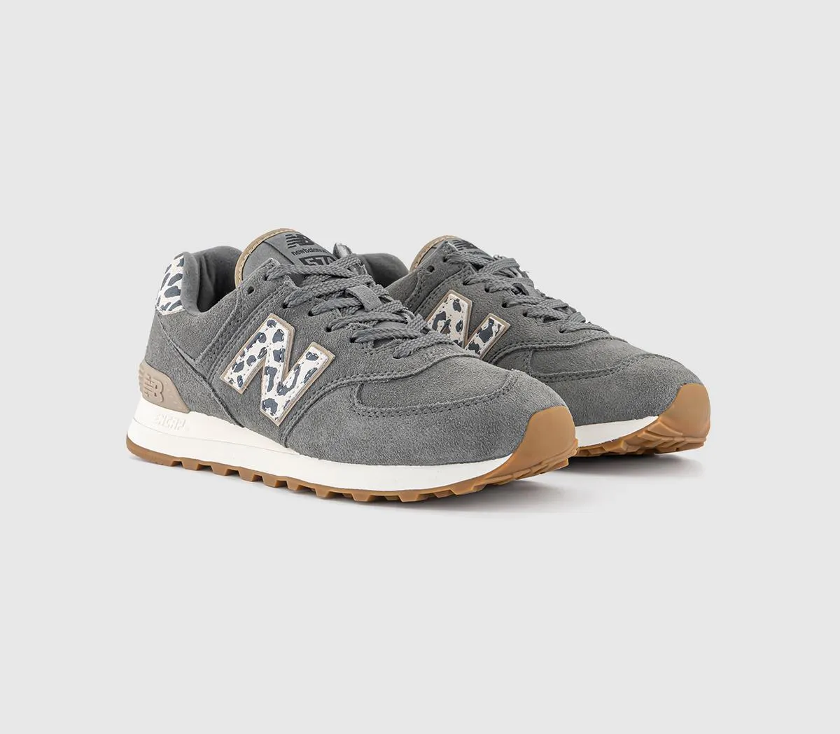 New Balance 574 Trainers Harbor Grey Leopard