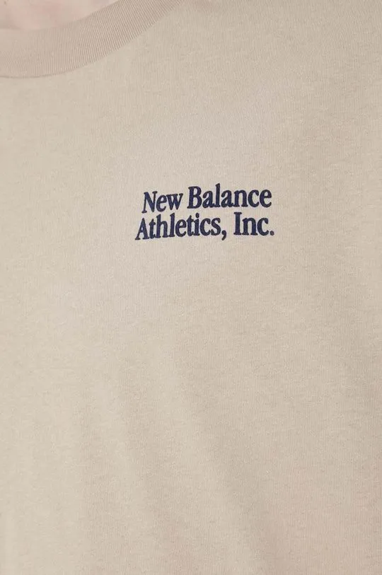 New Balance cotton t-shirt men’s beige color MT41588SOT