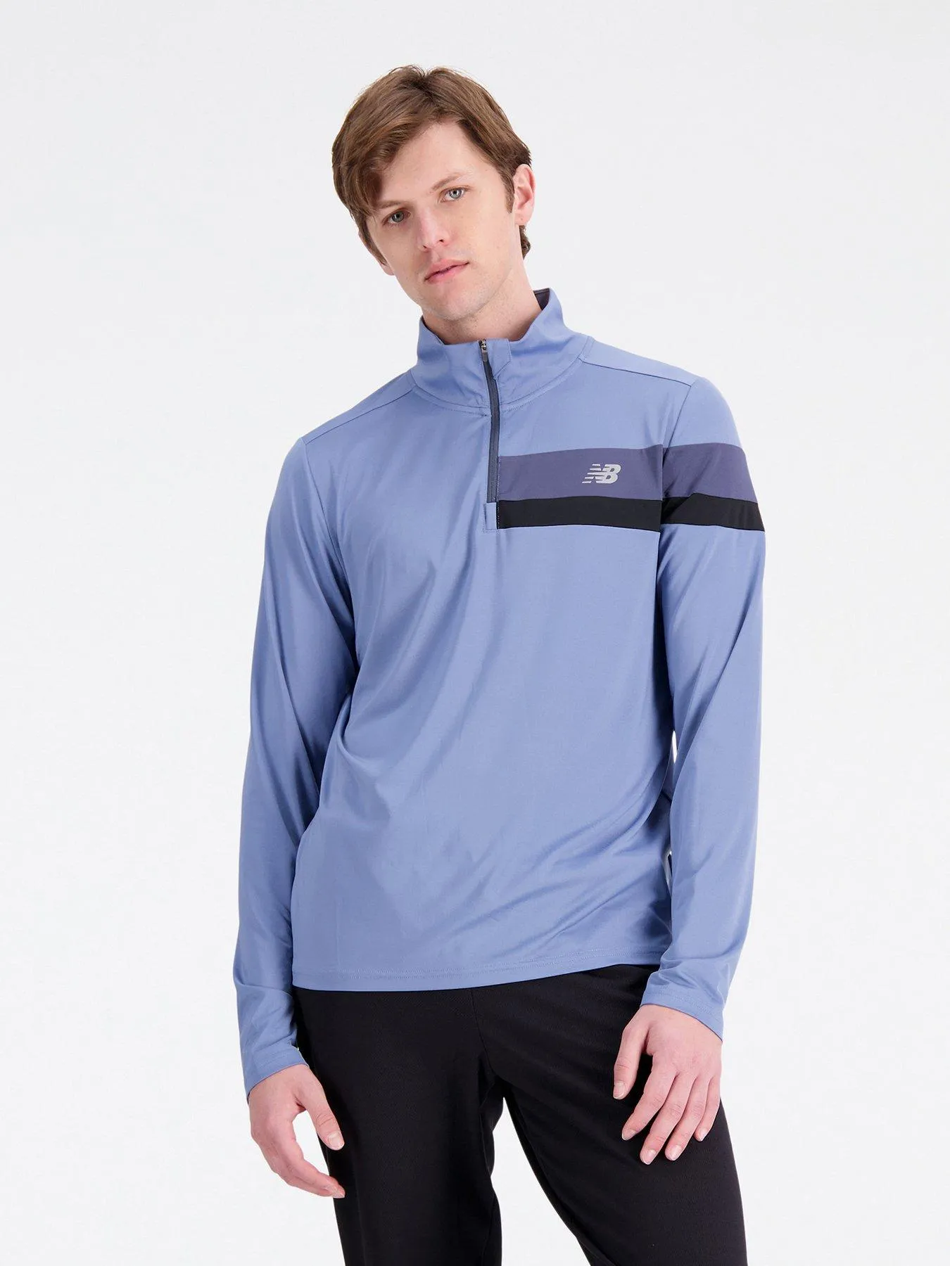 New Balance Mens Running Accelerate 1/4 Zip Top - Blue