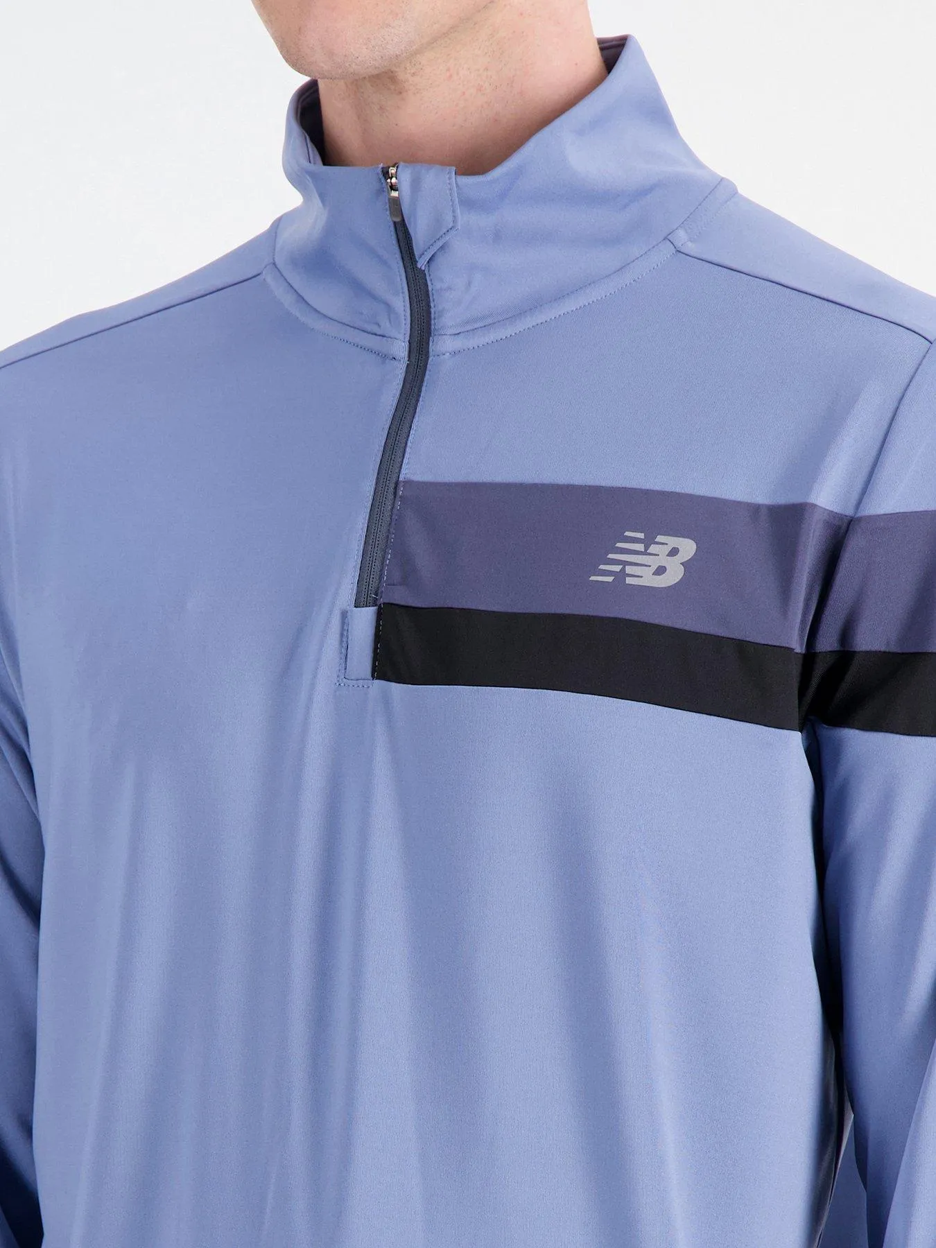 New Balance Mens Running Accelerate 1/4 Zip Top - Blue