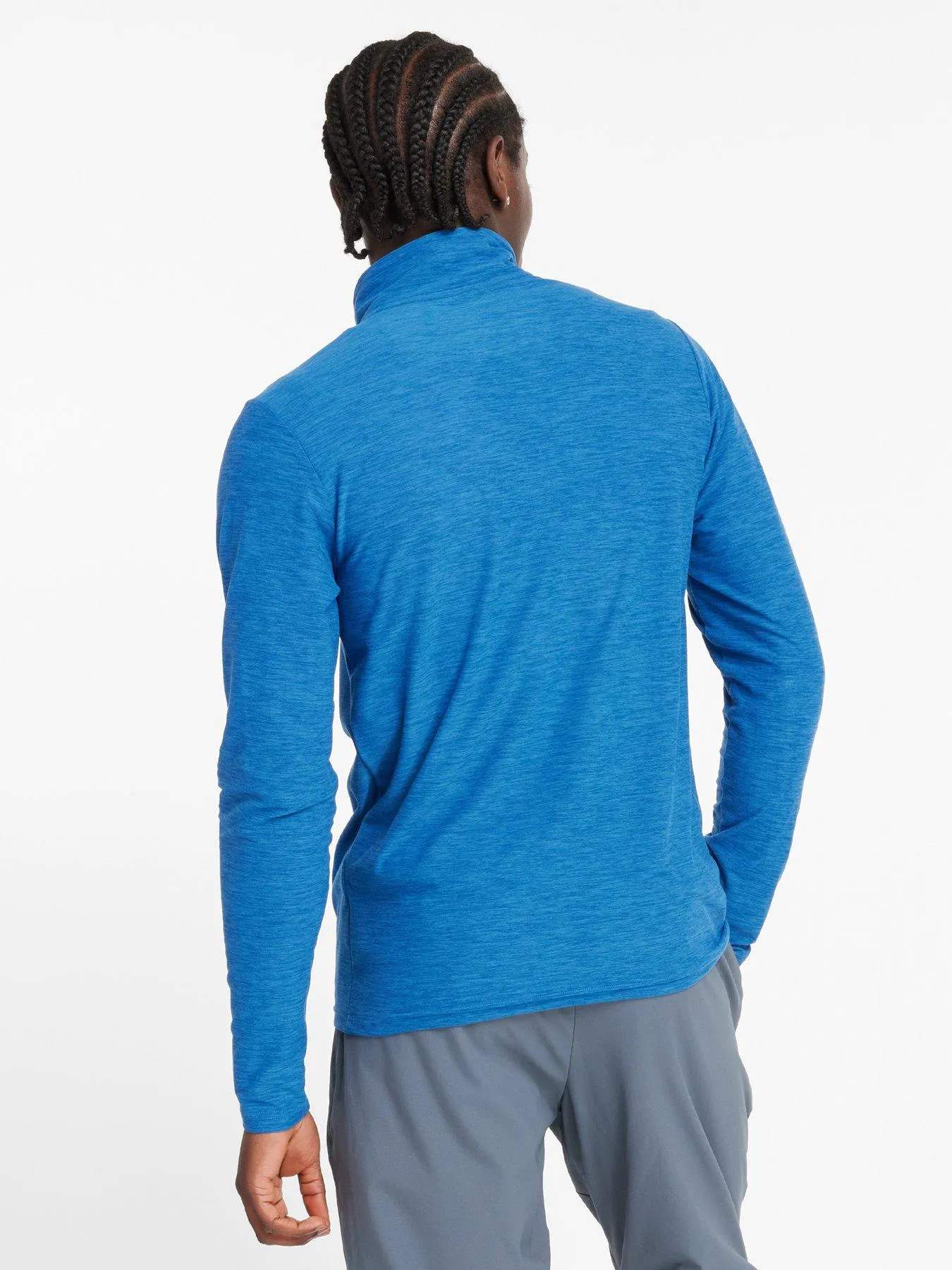 New Balance Mens Running Space Dye 1/4 Zip - Blue