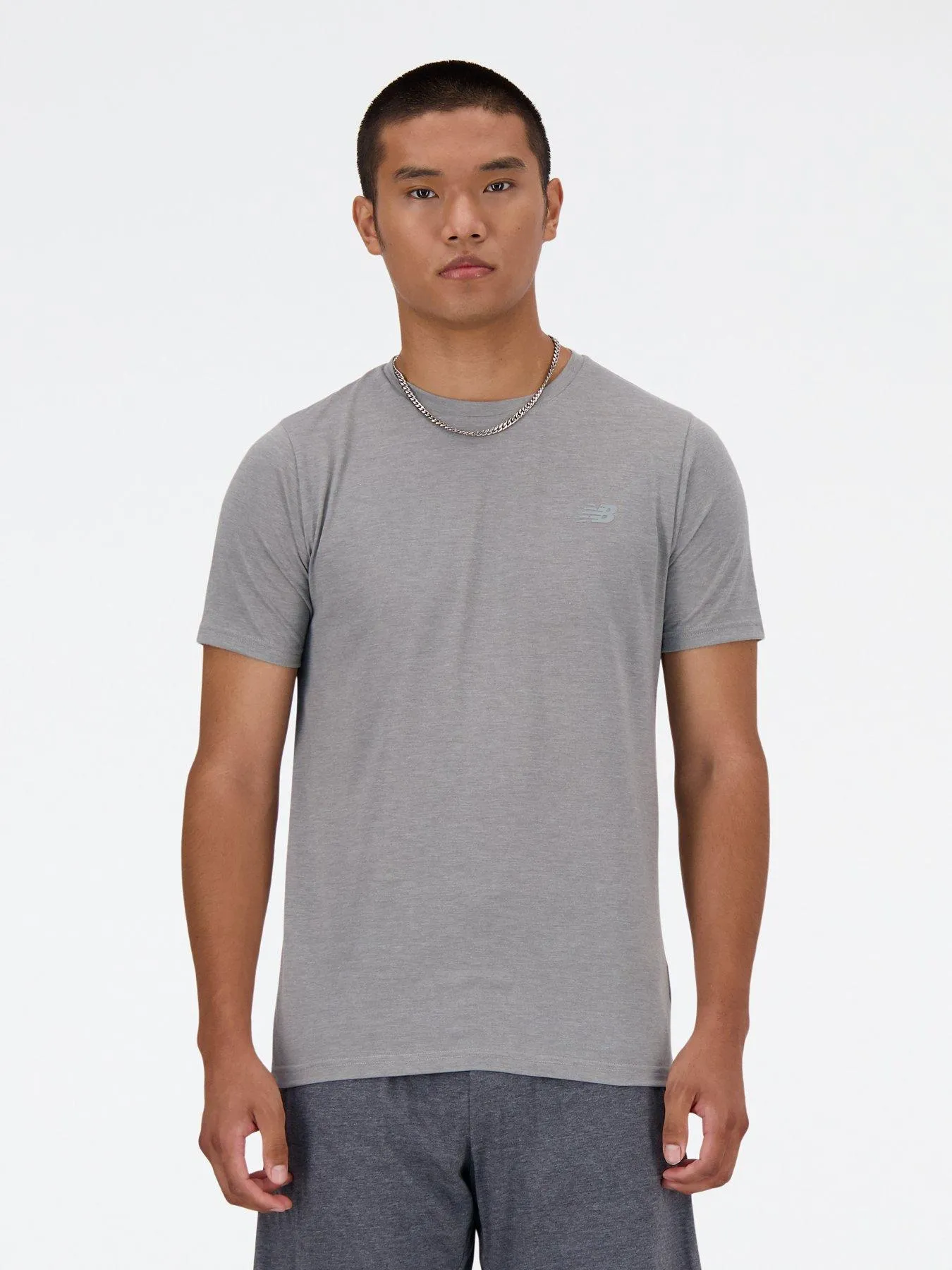 New Balance Men's Running Sport Essentials Heathertech T-Shirt - Grey