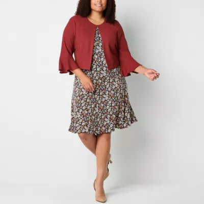 new!Perceptions Womens Plus Jacket Dress