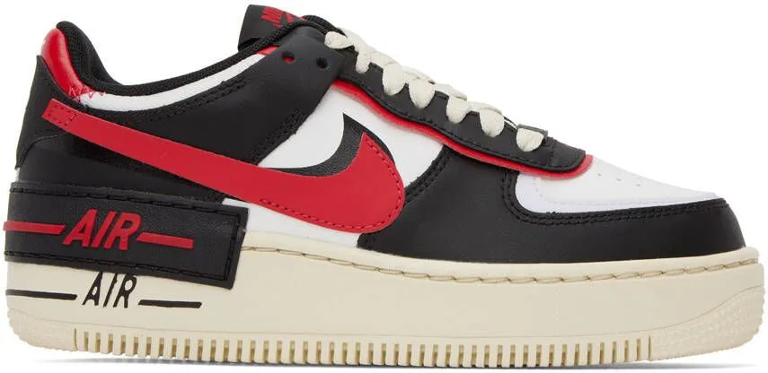 Nike Black & Red Air Force 1 Shadow Sneakers