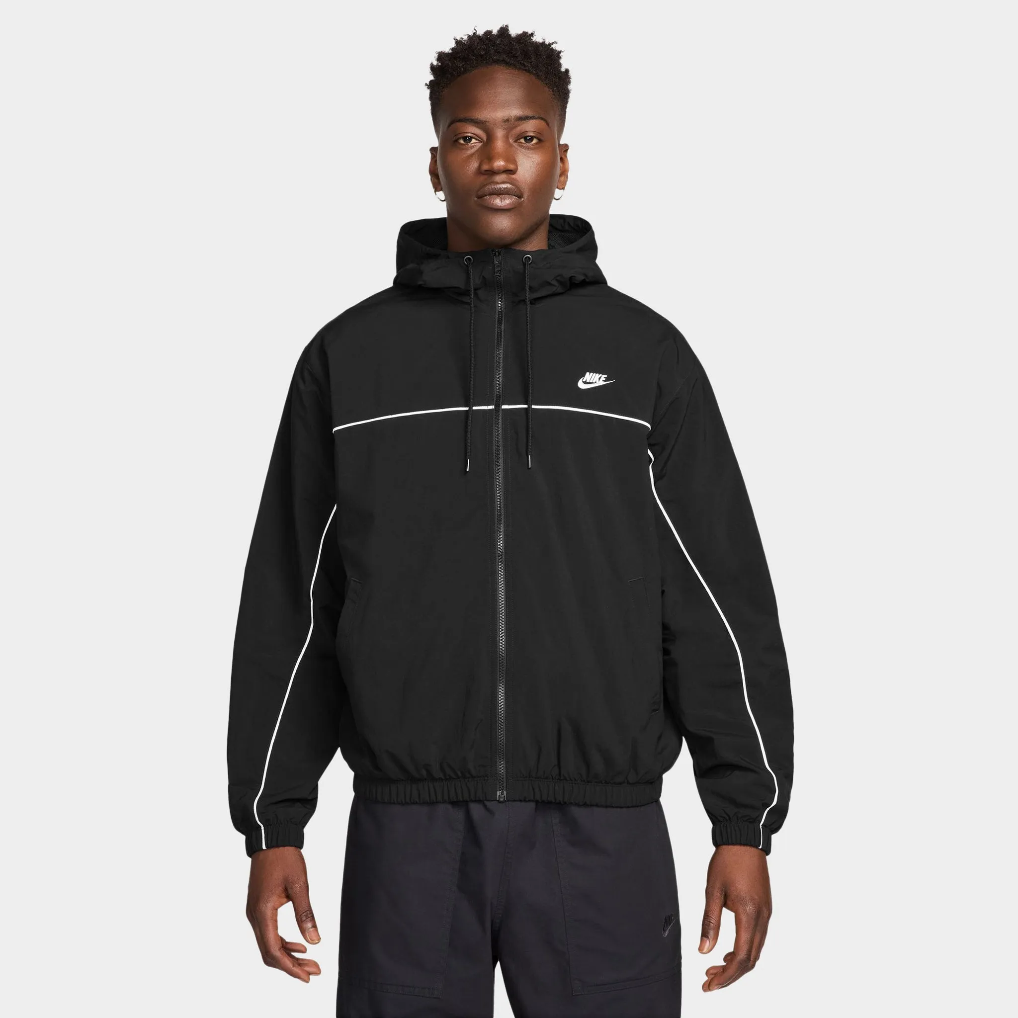 Nike Club Athlete Hooded Jacket Black / White - White