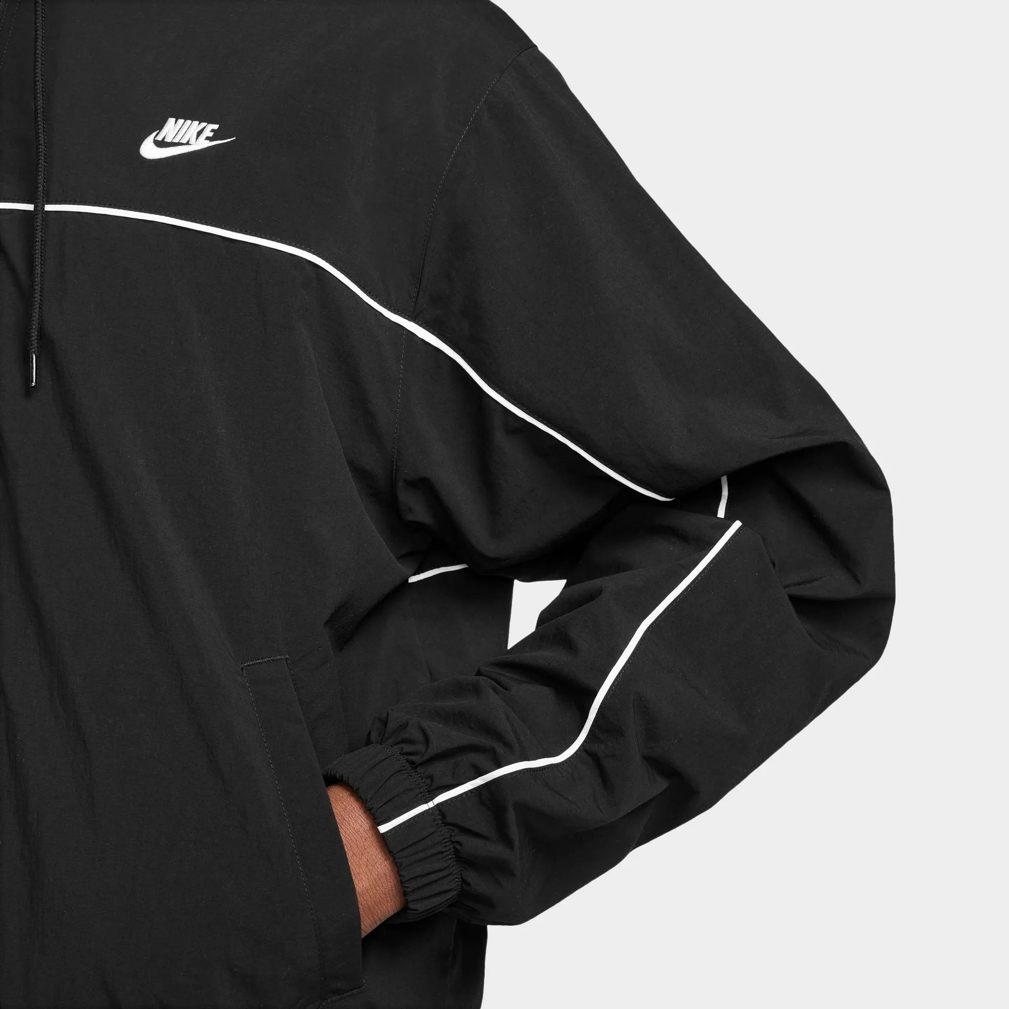 Nike Club Athlete Hooded Jacket Black / White - White