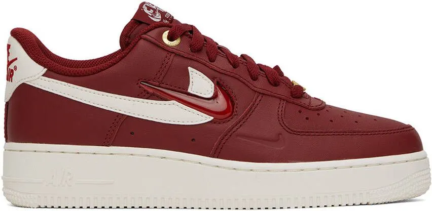 Nike Red Air Force 1 '07 Premium Sneakers