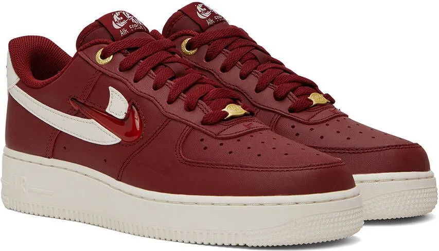 Nike Red Air Force 1 '07 Premium Sneakers