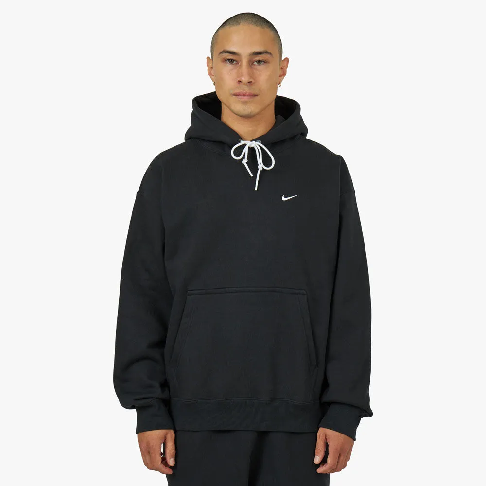 Nike Solo Swoosh Fleece Pullover Hoodie Black / White