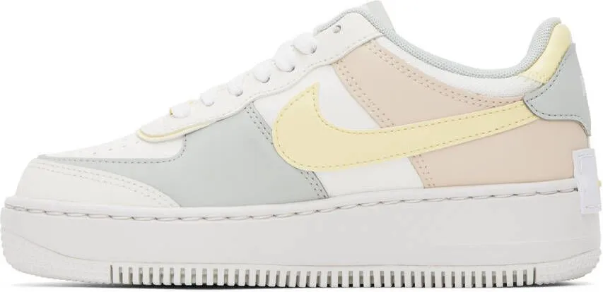 Nike White & Beige Air Force 1 Shadow Sneakers