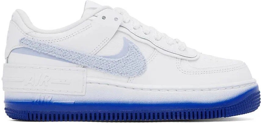 Nike White & Blue Air Force 1 Shadow Sneakers