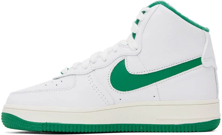 Nike White & Green Air Force 1 Sculpt Sneakers