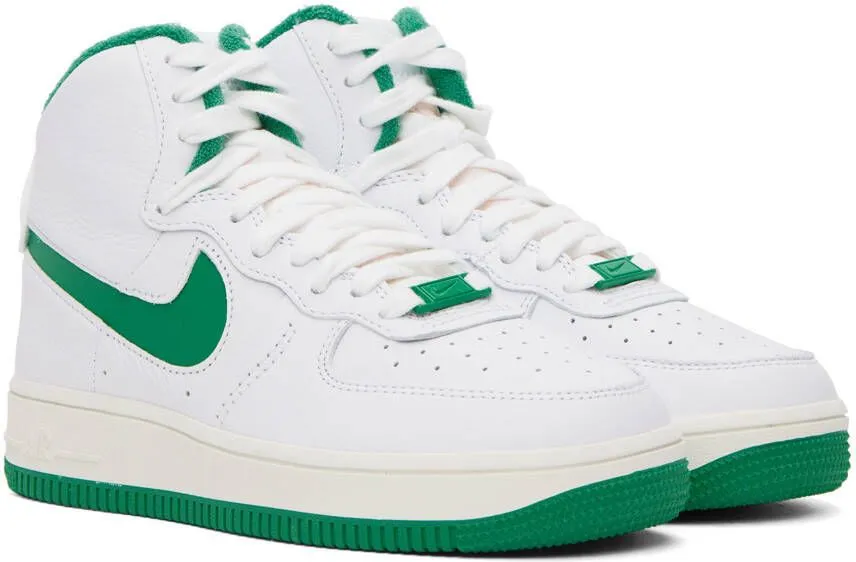 Nike White & Green Air Force 1 Sculpt Sneakers