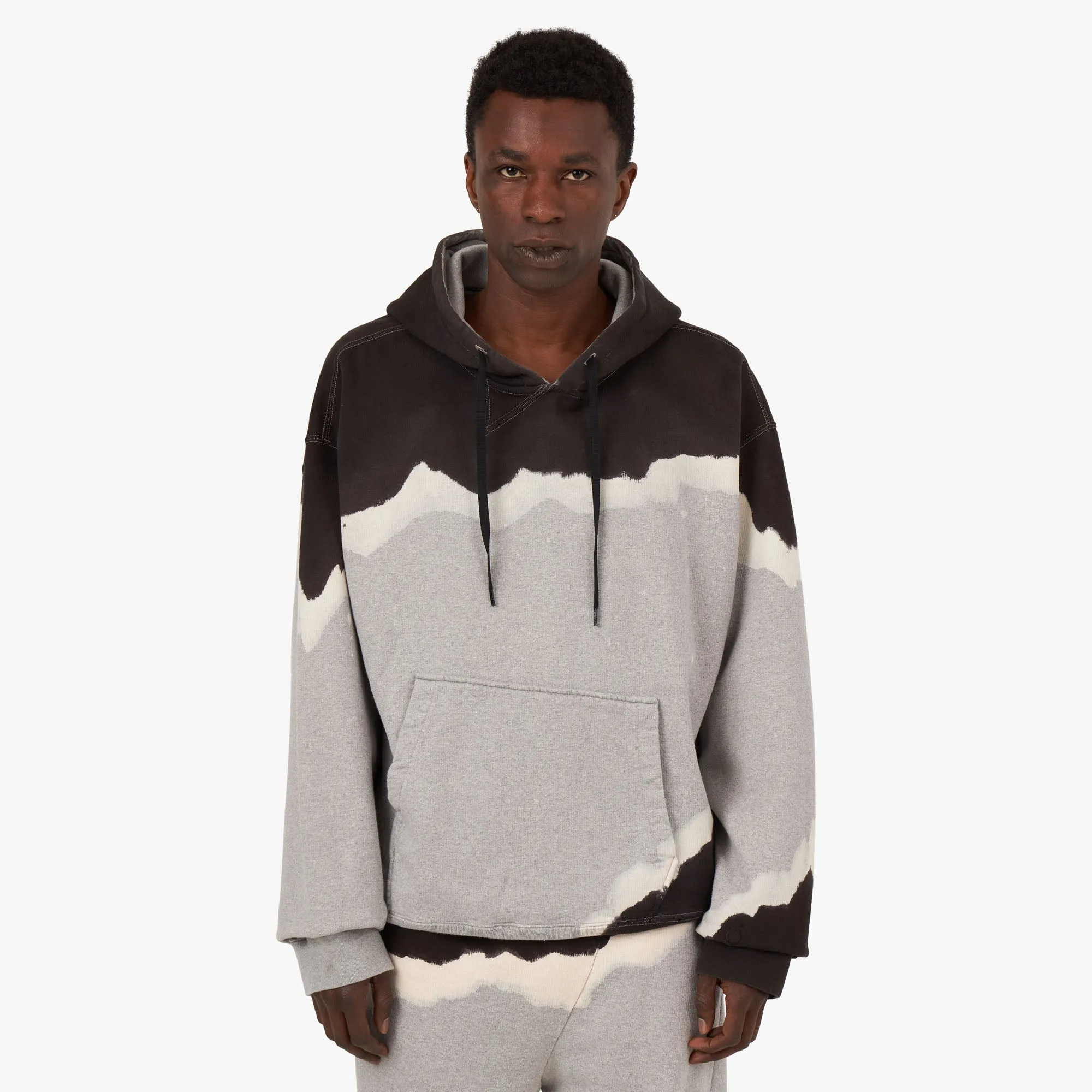 NOMA t.d. Hand Dyed Twist Pullover Hoodie / Grey