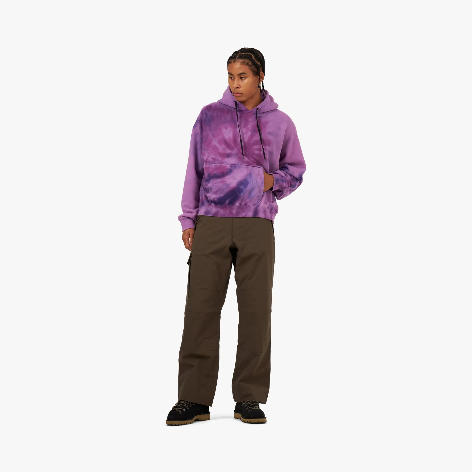 NOMA t.d. Hand Dyed Twist Pullover Hoodie / Purple