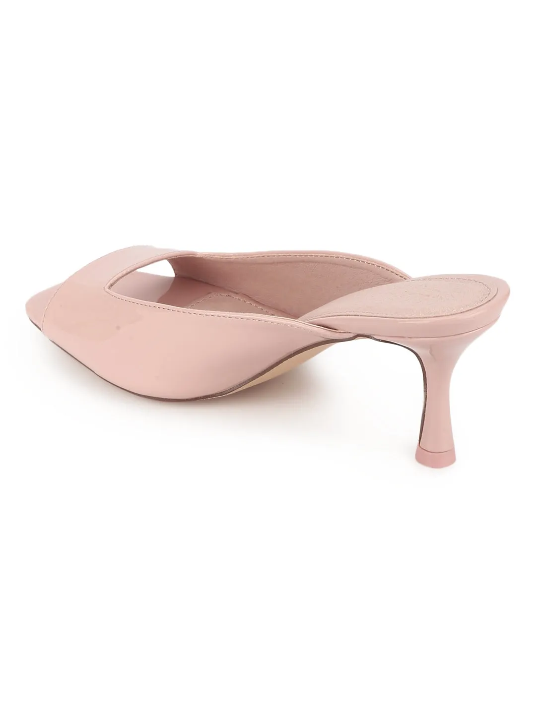 Nude Patent PU Slip On Mules