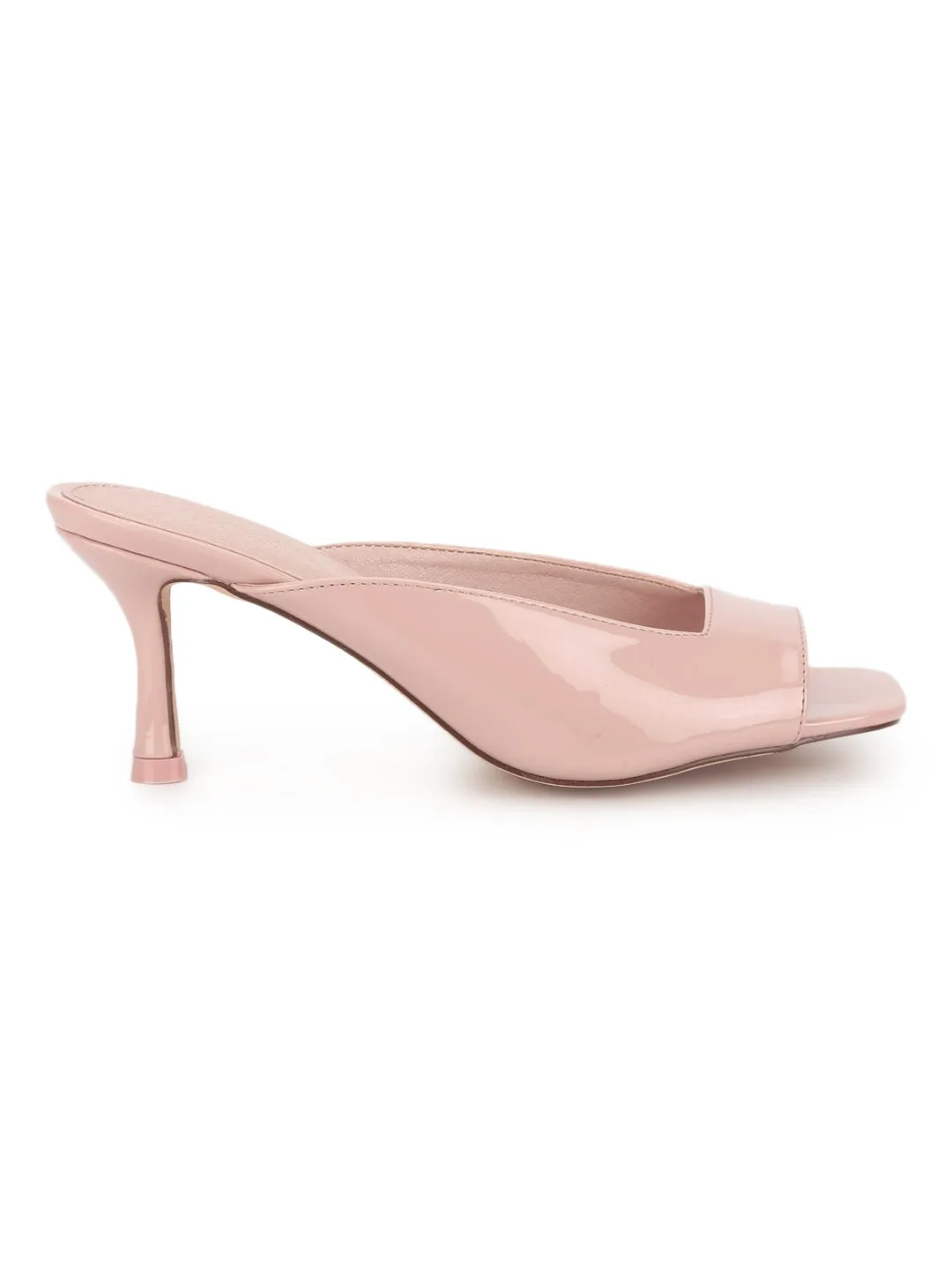 Nude Patent PU Slip On Mules