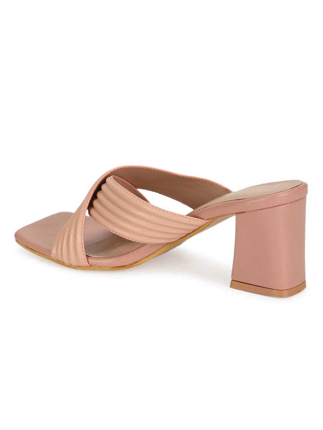 Nude PU Crossover Strap Block Mules (TC-SLC-V112-NUD)