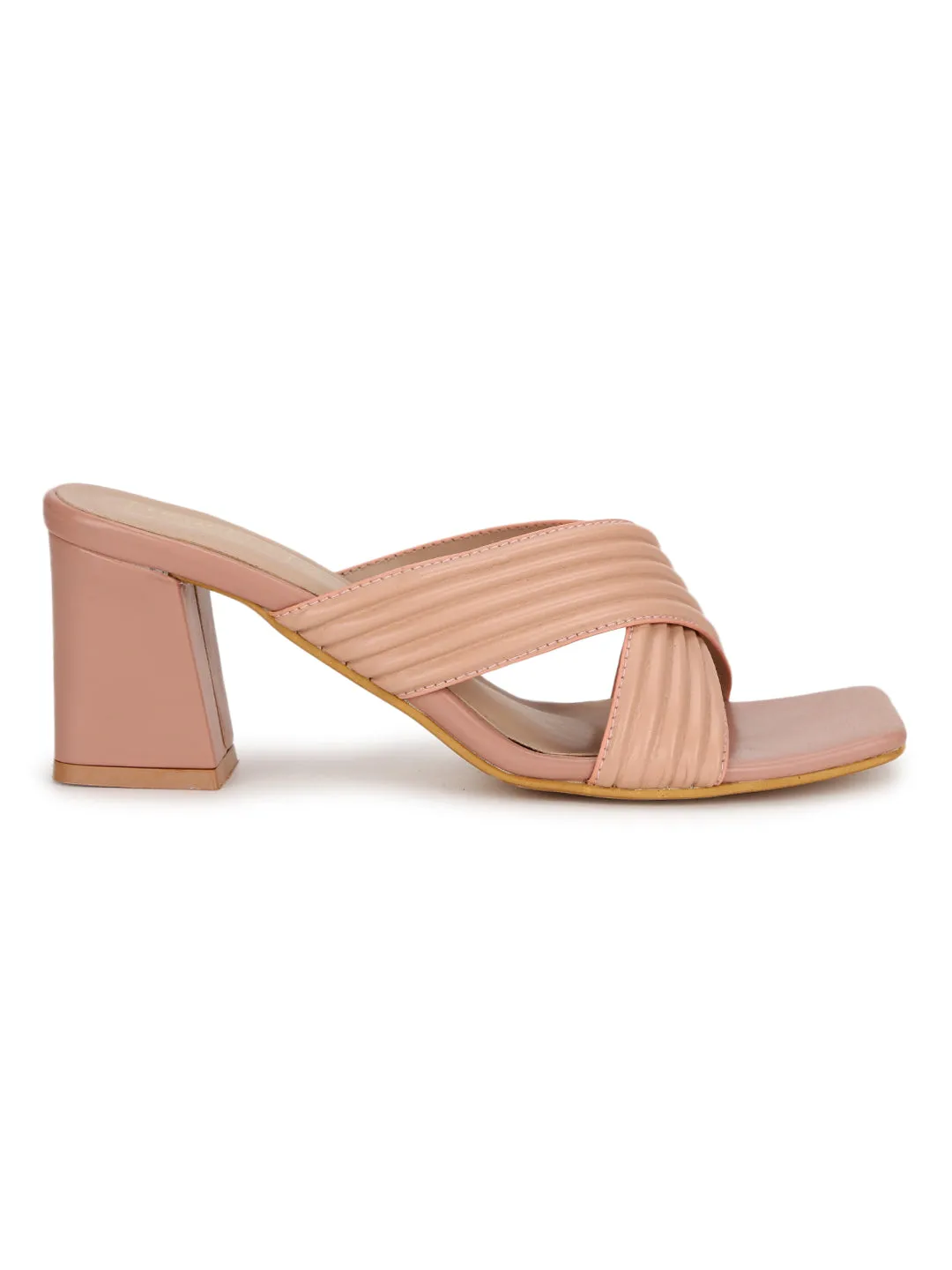 Nude PU Crossover Strap Block Mules (TC-SLC-V112-NUD)