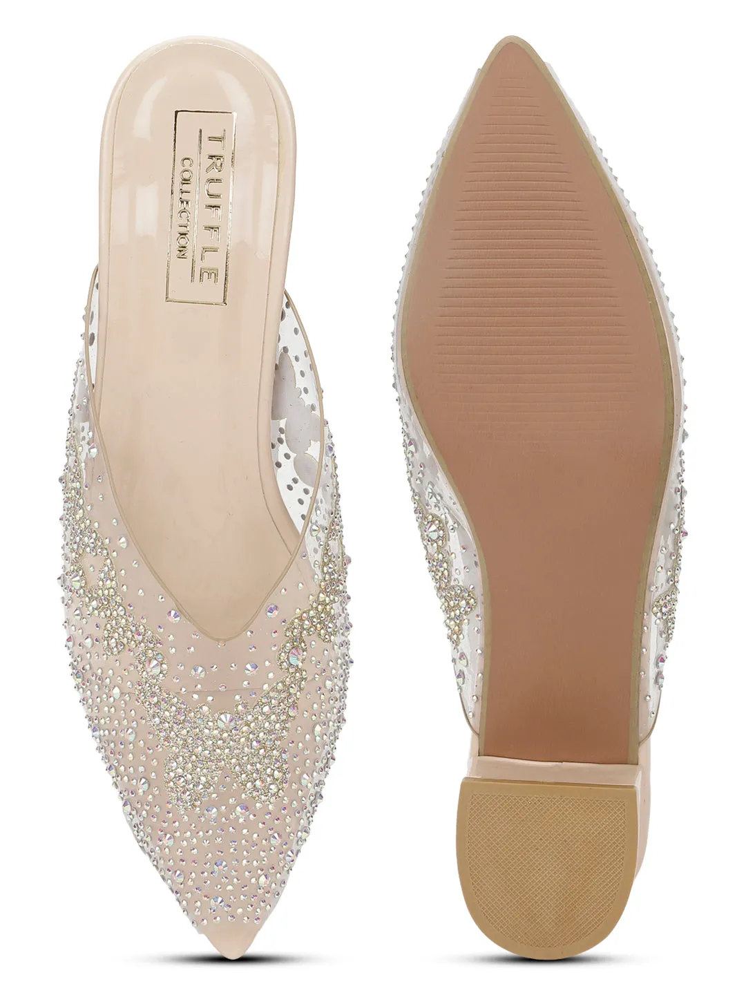 Nude PU Diamante Block Mules (TC-SLC-BL107-NUD)