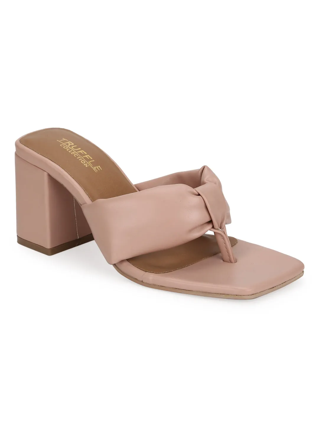 Nude PU Flip Flop Block Heel Mules (TC-ST-1227-NUDPU)