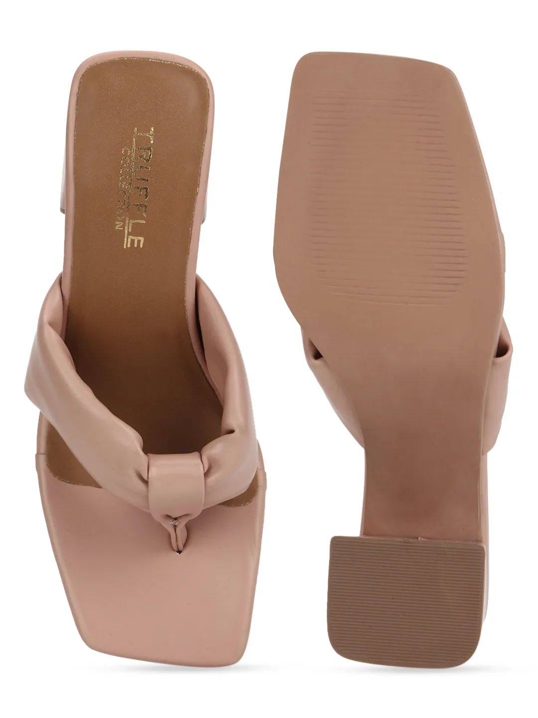 Nude PU Flip Flop Block Heel Mules (TC-ST-1227-NUDPU)