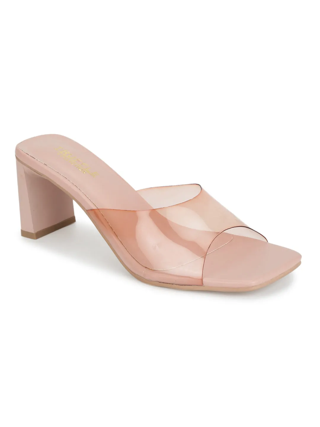 Nude PU Perspex Clear Block Mules (TC-ST-1228-NUDPU)