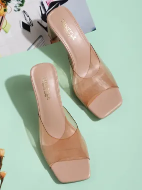 Nude PU Perspex Clear Block Mules (TC-ST-1228-NUDPU)