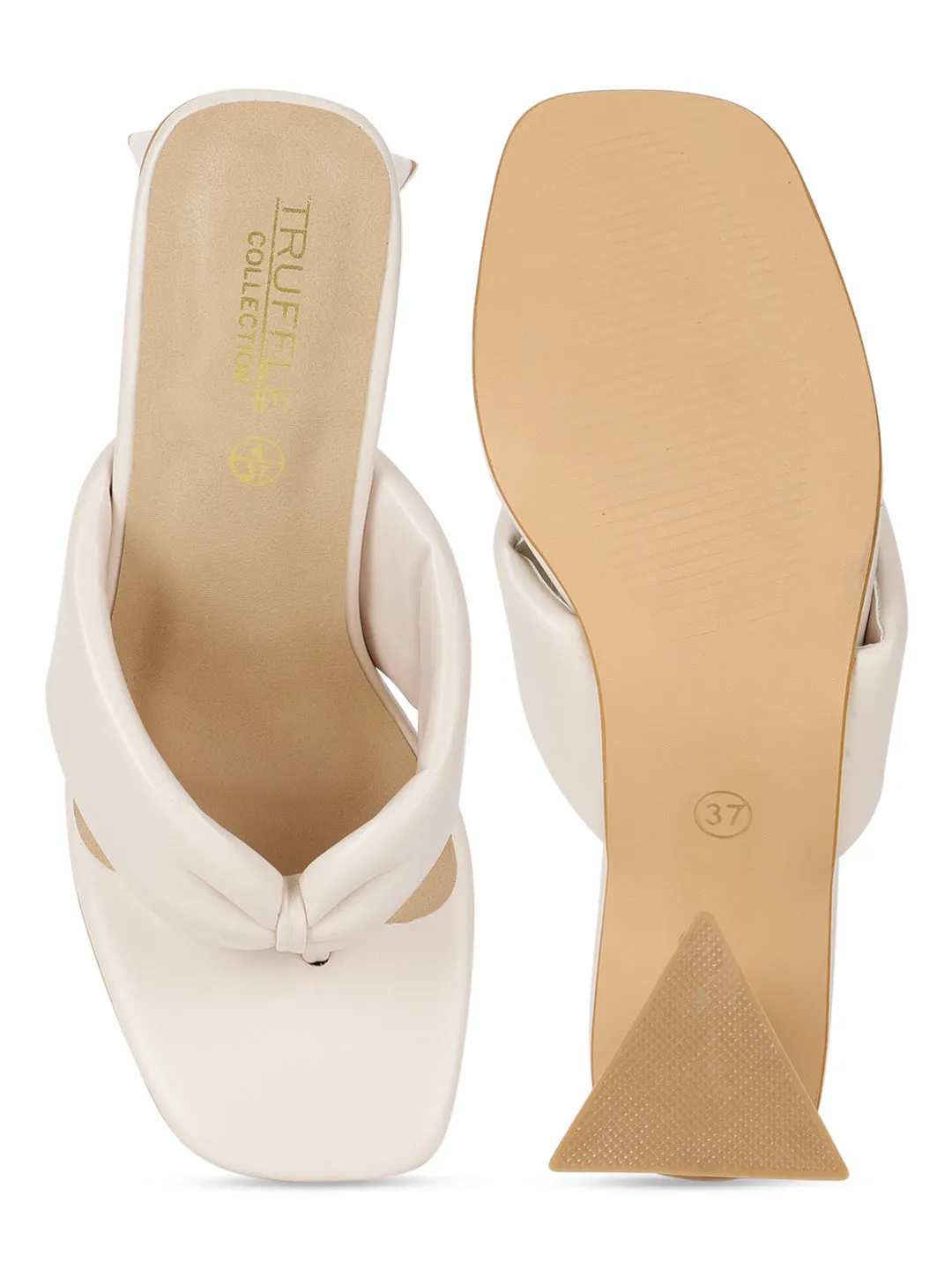 Nude PU Triangular Block Heel Mules (TC-SLC-B-75-NUD)