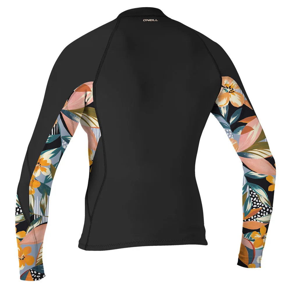 O'Neill Womens Bahia 1/0.5mm Wetsuit Jacket - Blk/Demifloral/Blk