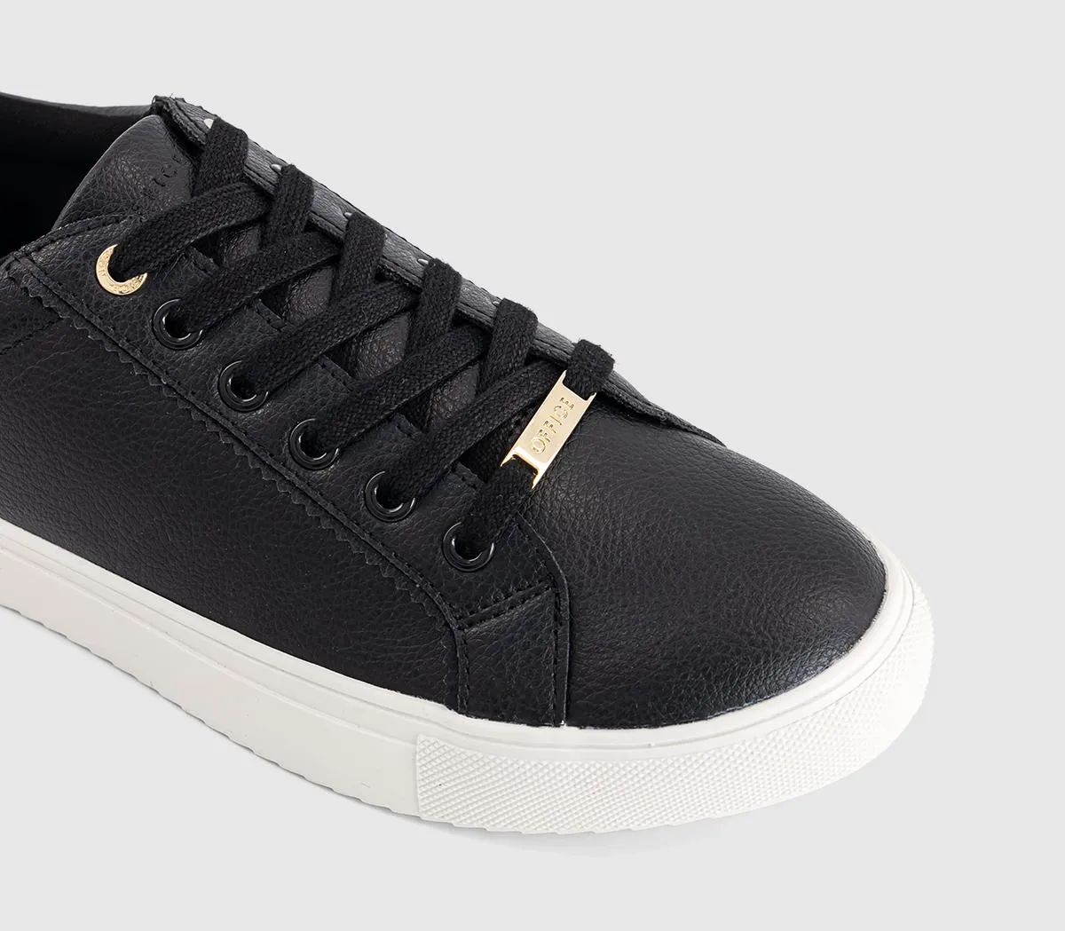 OFFICE Famed Lace Up Cup Sole Trainers Black