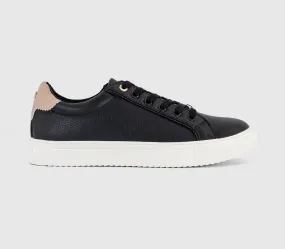 OFFICE Famed Lace Up Cup Sole Trainers Black