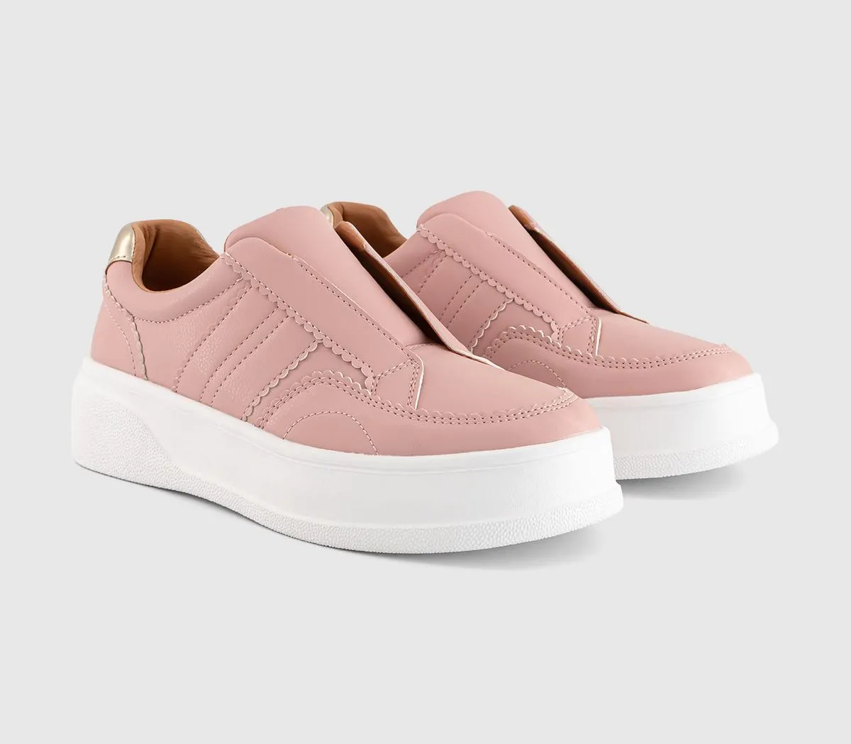 OFFICE Fili Scalloped Edge Slip On Trainers Pink