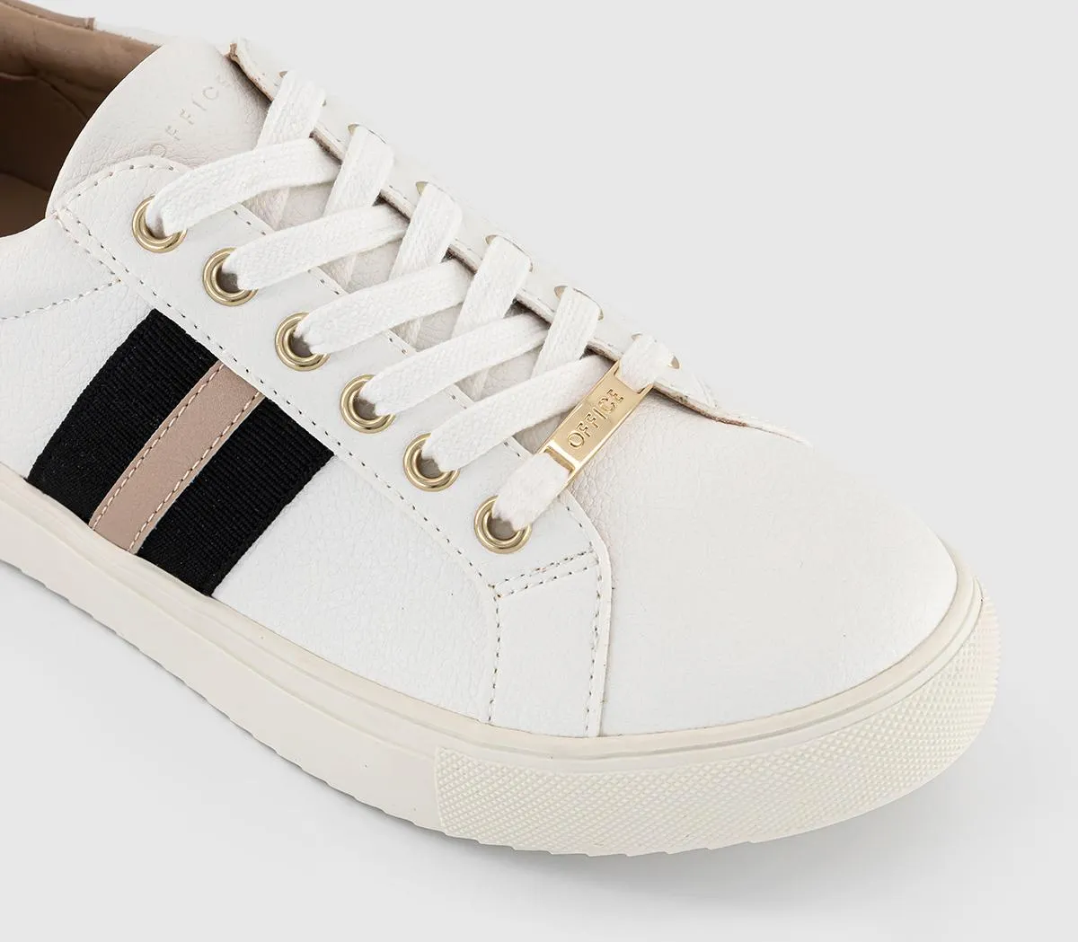 OFFICE Tara Lace Up Cup Sole Trainers White