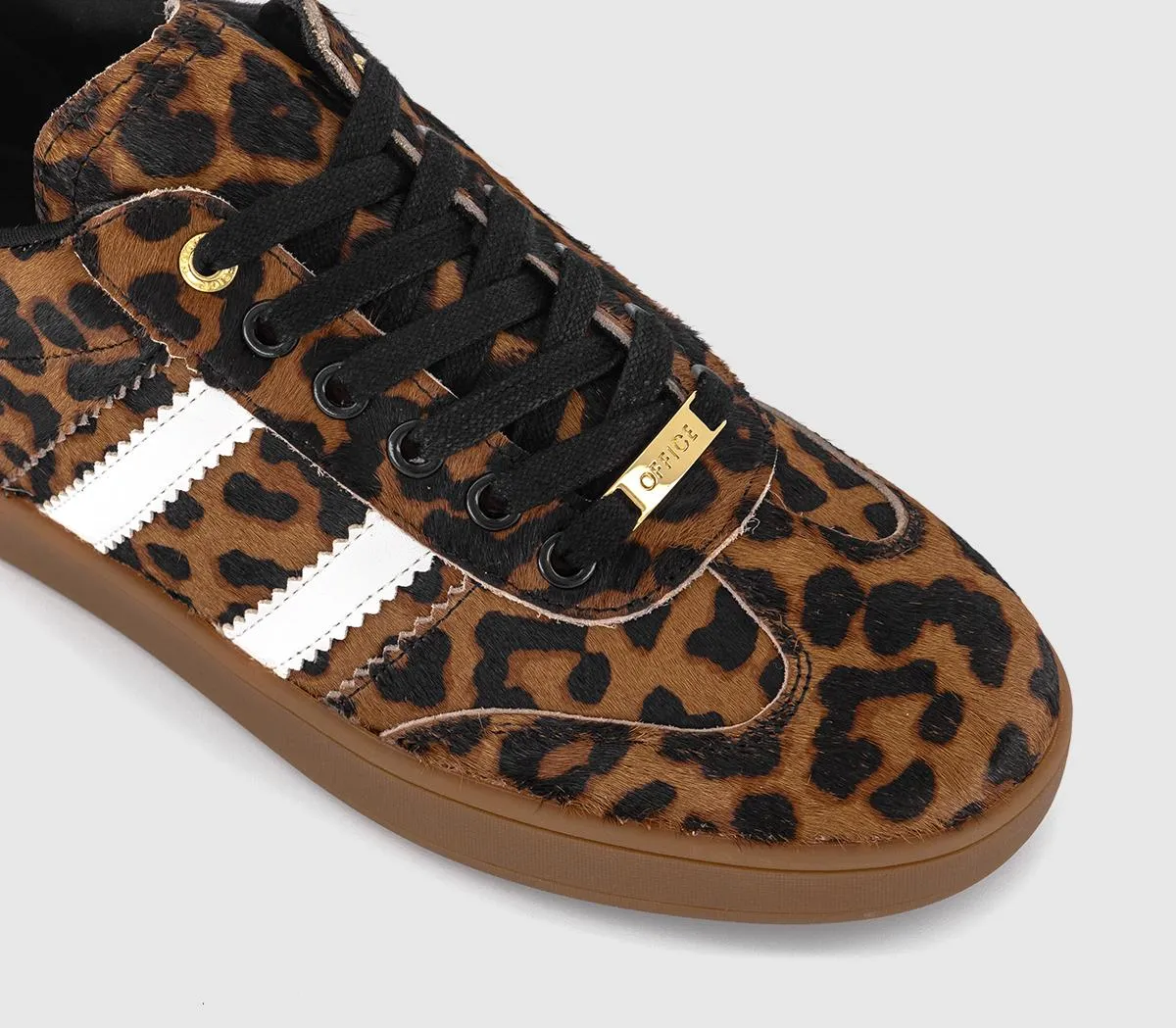 OFFICE Truffle Mix Material Cup Sole Trainers Leopard