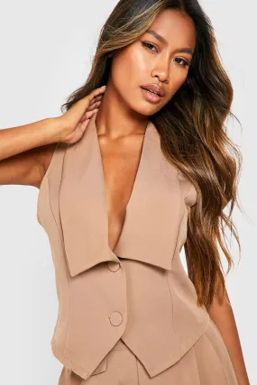 Oversized Collar Detail Vest